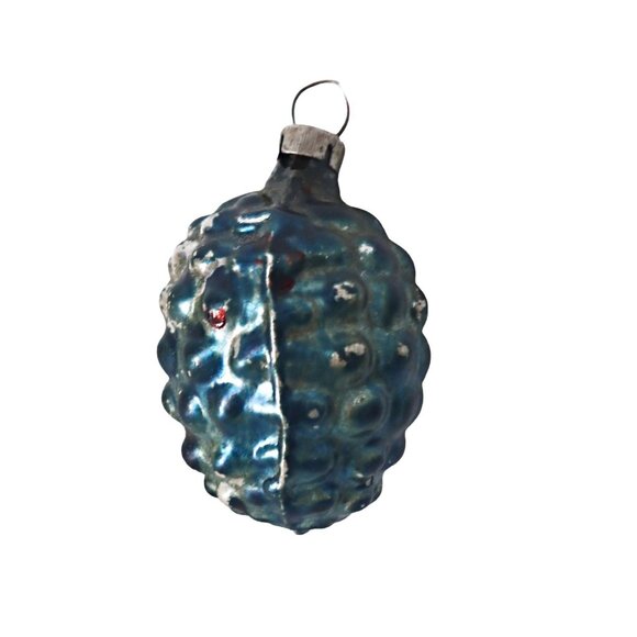5 Vintage Glass Christmas Ornaments Acorns Grape Cluster - Picture 3 of 6